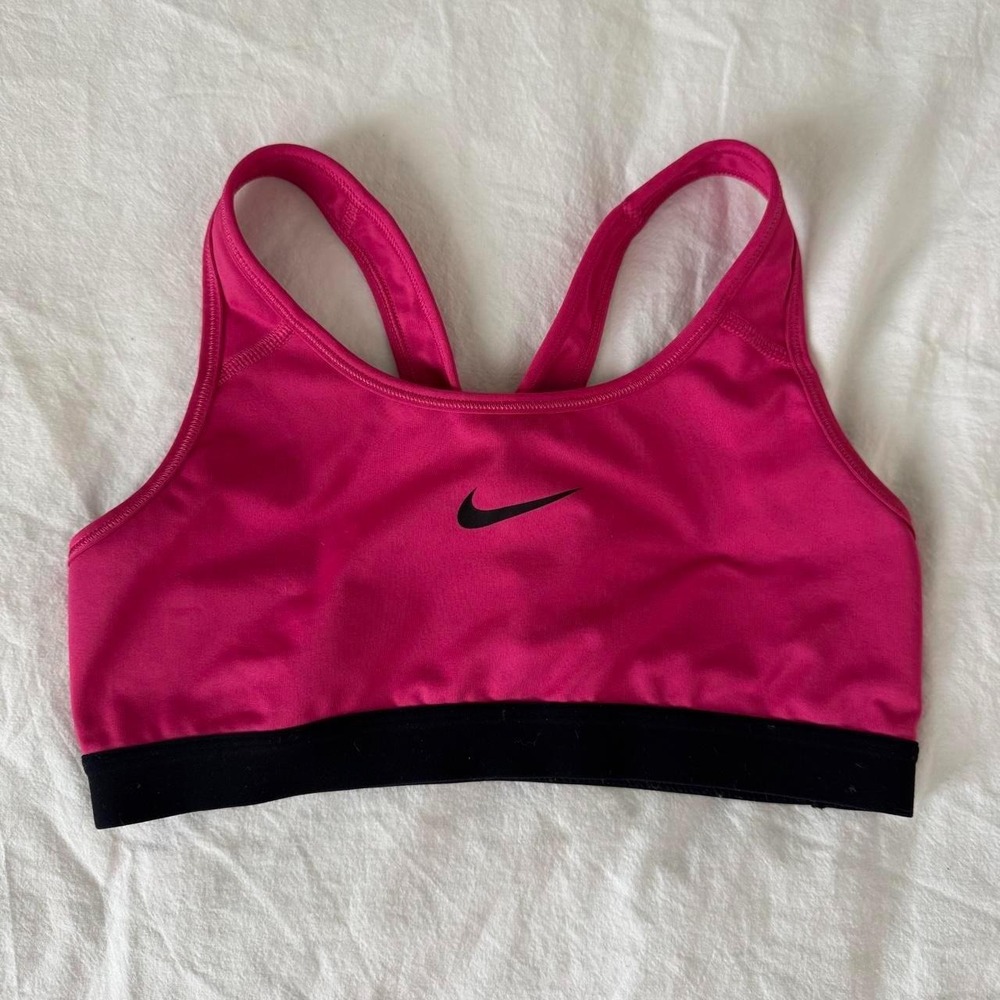 Pink Nike sports bra